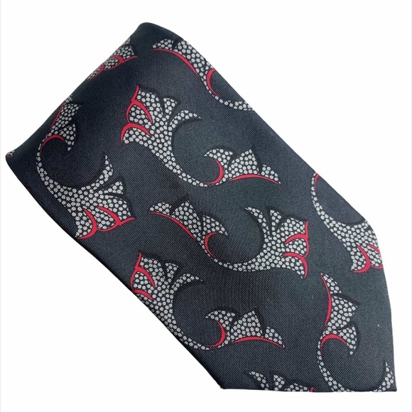 Todd Scott Neck Tie Black All Silk Graphic Print Men Accessory Neck Tie - Picture 1 of 4
